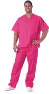 Pantalón recto con elástico en cintura color fuscia (B9300) Pantalón recto con elástico en cintura color fuscia (B9300)